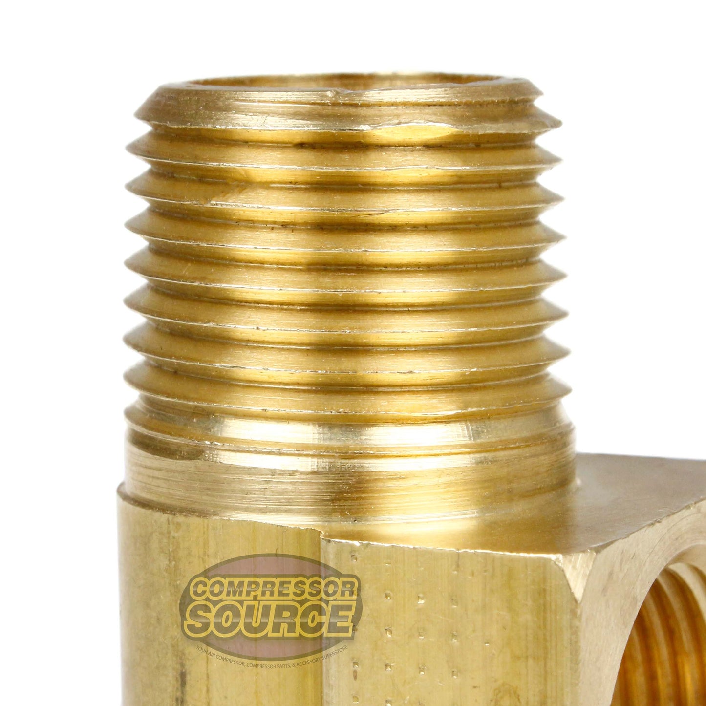 5/8" x 1/2" Inverted Flare x Male NPTF Solid Brass Elbow for Flared Tubing 402H