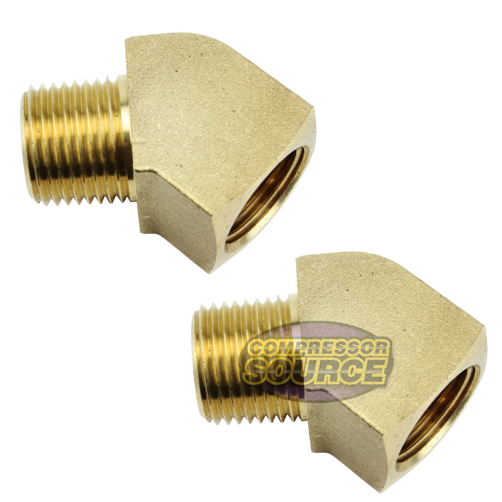 Rapid Air 45 Degree 1/4" NPT Pipe Thread Brass Elbow Fitting USA 50130 2-Pack