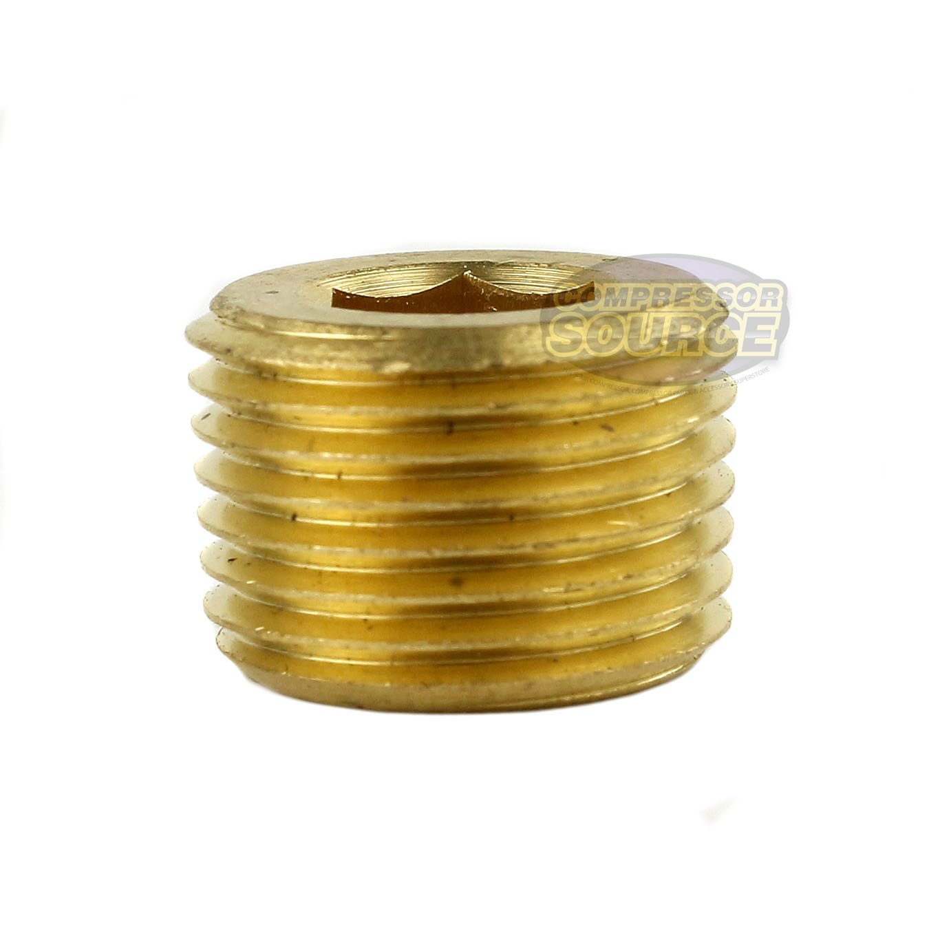 3/8" Solid Brass Male NPT Thread Allen Head Pipe Plug Hex Socket 50135 5-Pack