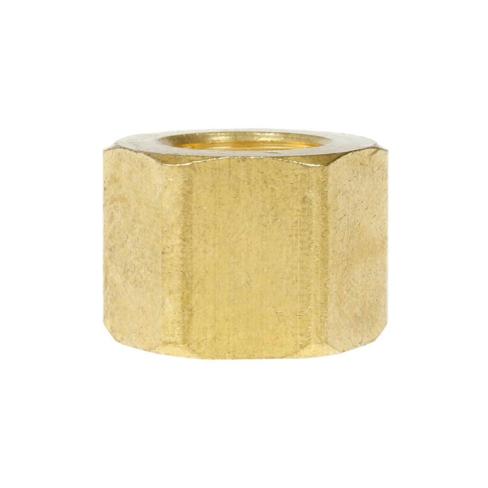2 Pack 1/2" Compression Nut Hex Shape 11/16"-20 Thread Size Solid Brass Fitting