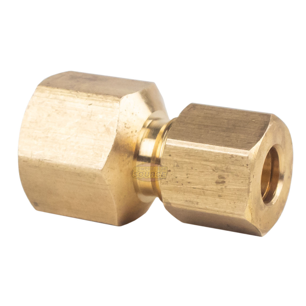1/4" FNPT x 1/4" Compression Brass Female Pipe Fitting Connector with Ferrule