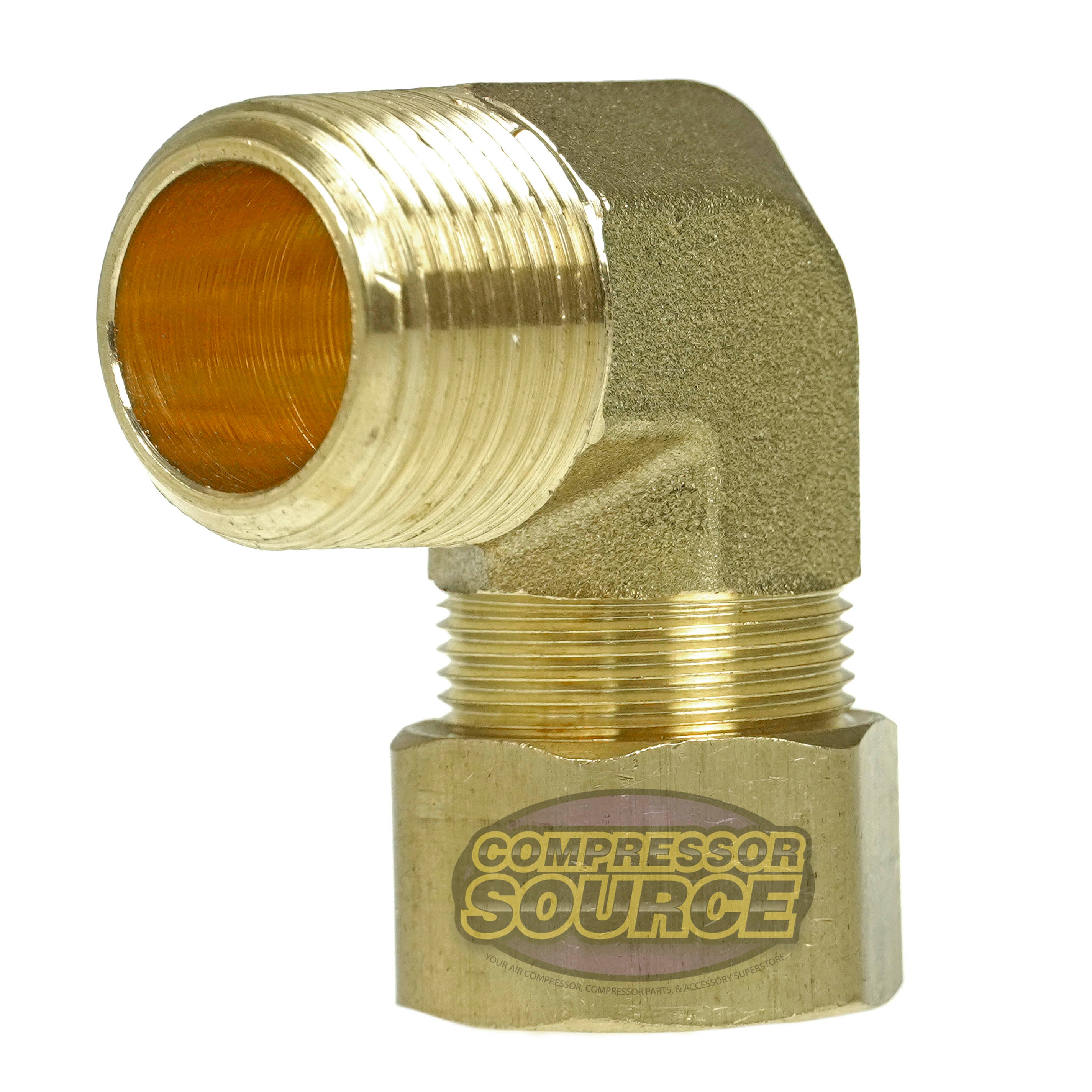 MENSI Metal Solid Brass 90 Degree Compression Elbow 3/8 Male Flare Convert  To 1/4 NPT Male Coupling 2PCS/Lot - AliExpress