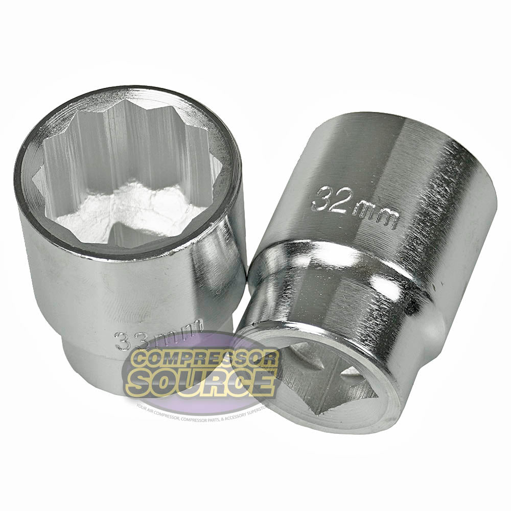 12 Pc 3/4" Drive Socket Set Large 12 Point Metric 22-41mm Sizes Harvest Forge