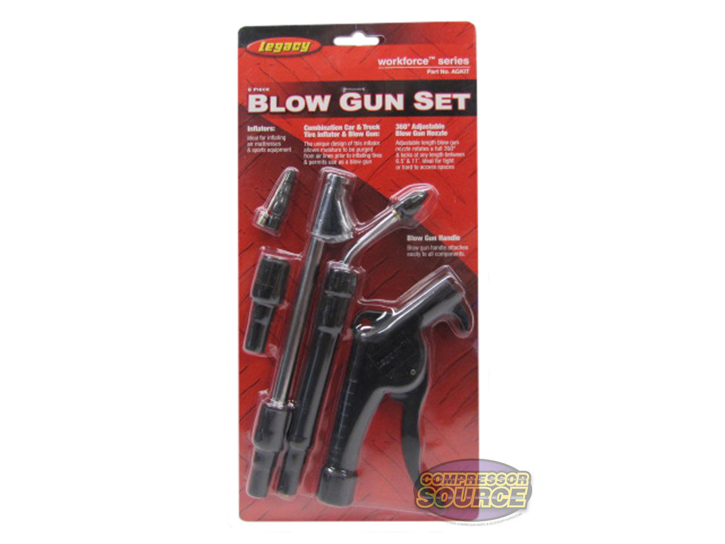 Legacy 6 Piece Blow Gun Kit Workforce Series