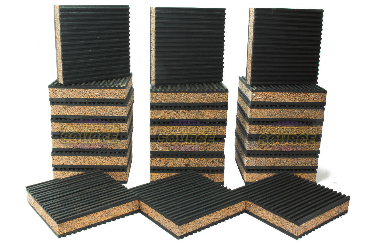 4 Pack of Anti Vibration Pads 4 x 4 x 7/8 Rubber/Cork Vibration