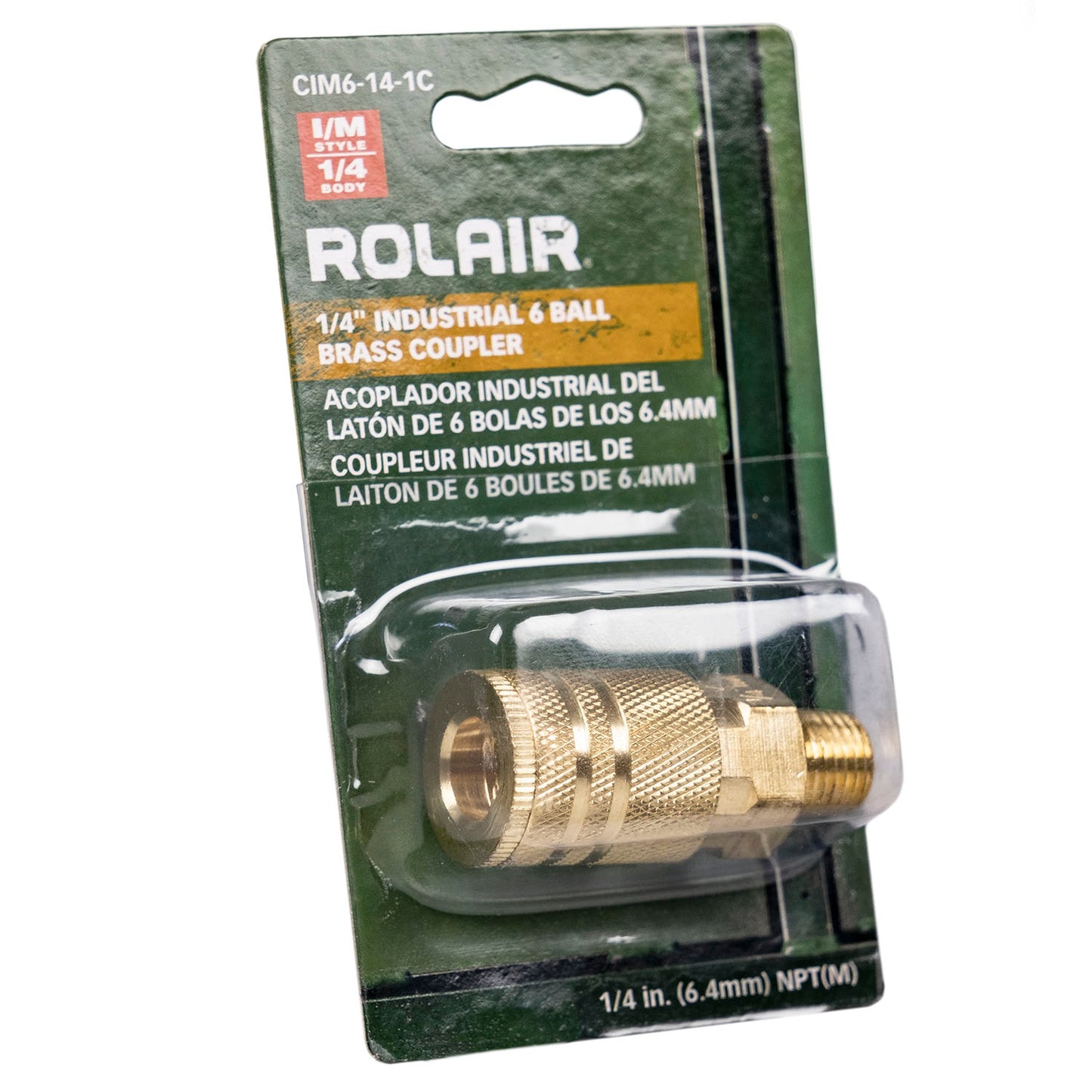 Industrial Style 1/4" NPT 1/4" Body Air Compressor Quick Coupler 6 Ball Bearing