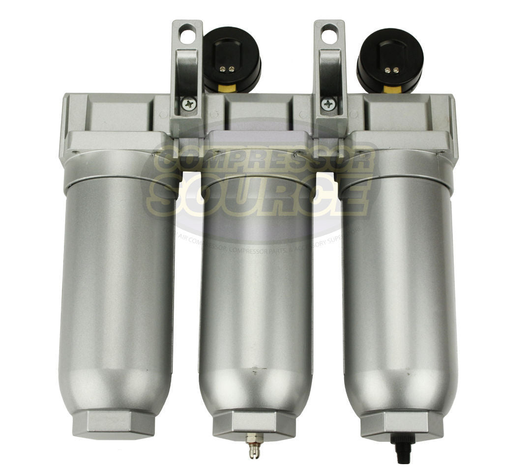 1" Inline Compressed Air Filter Desiccant Dryer Moisture Separator Trap Combo