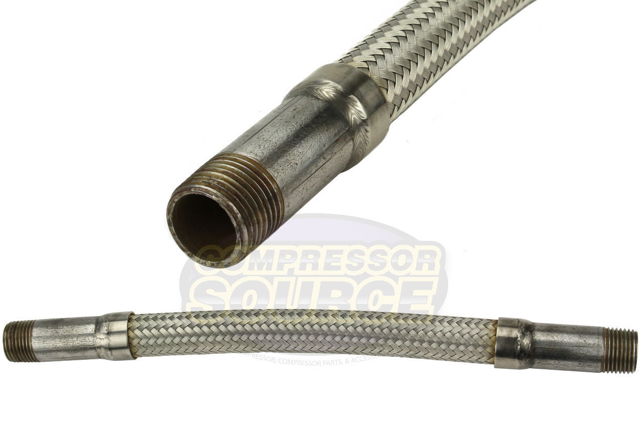 1/2" x 12" Stainless Steel Compressed Air Line Metal Flex Hose Tubing