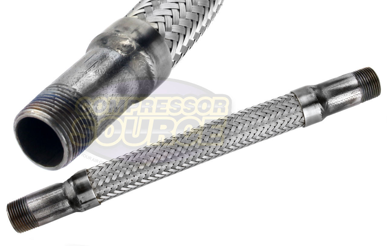 3/4 x 12 Stainless Steel Compressed Air Line Metal Flex Hose Tubing –  compressor-source