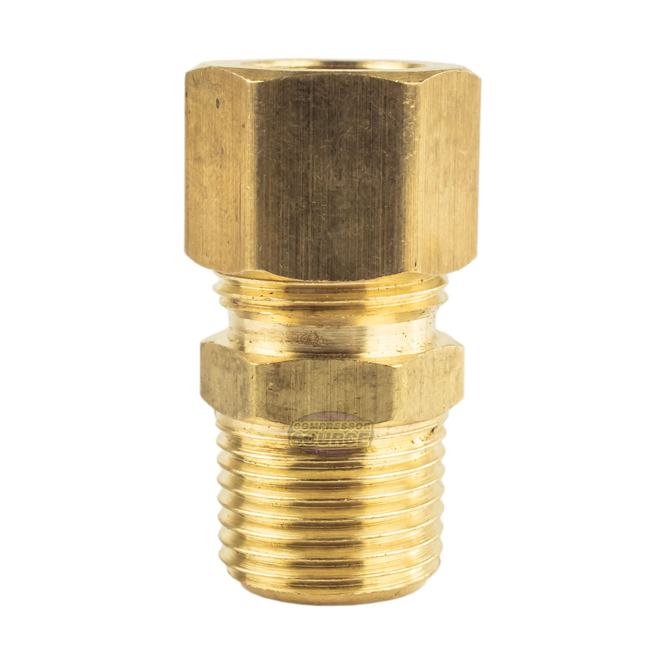 1/2 OD x 3/8 Male NPT Connector Brass Compression Fitting for 1