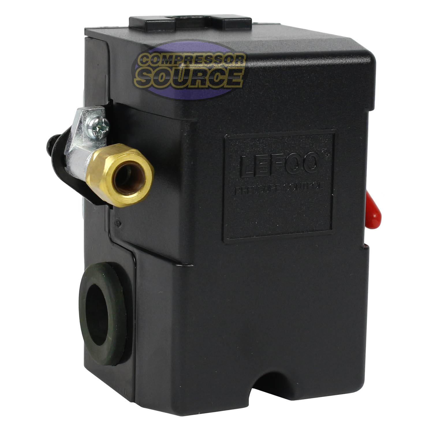 Universal Pressure Switch For Air Compressor - 95-125 PSI, 4 Port, 20A On/Off - Lefoo LF10-L4EB1