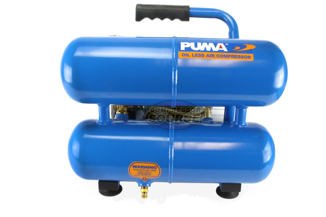 Puma Twin Tank 12 Volt 2 Gallon Oil-Less Air Compressor with Filter PD-1021F