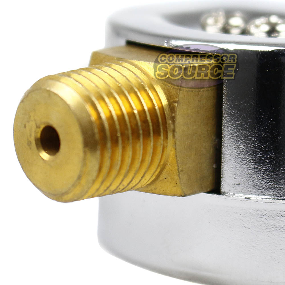 Air Compressor Pressure / Hydraulic Gauge 2" Face Side Mount 1/4" NPT 0-200 PSI