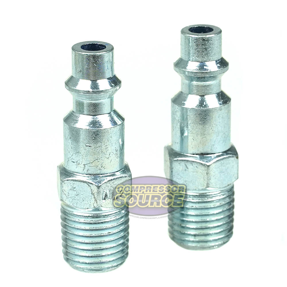 1/4" Industrial I/M Style Steel Plug with 1/4" Male NPT Thread Pair New Rolair