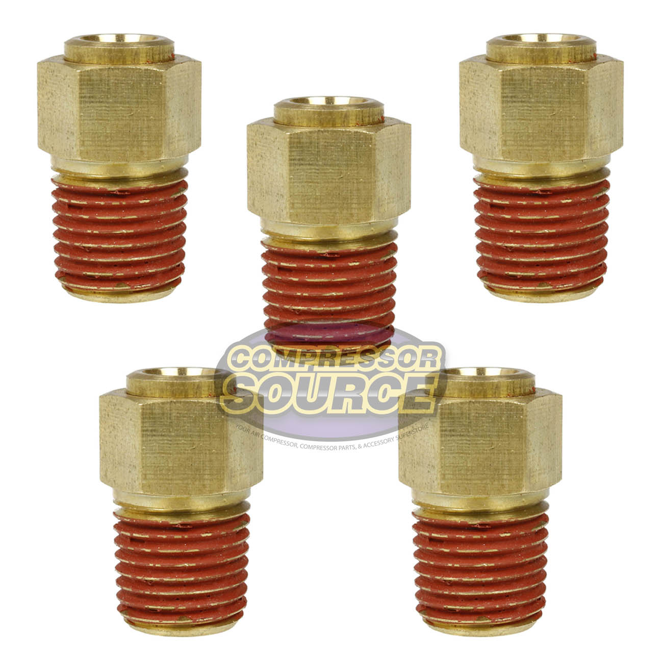 5 Pack 1/4" x 1/4" Male NPTF Push Lock Connector Quick Connect and Disconnect