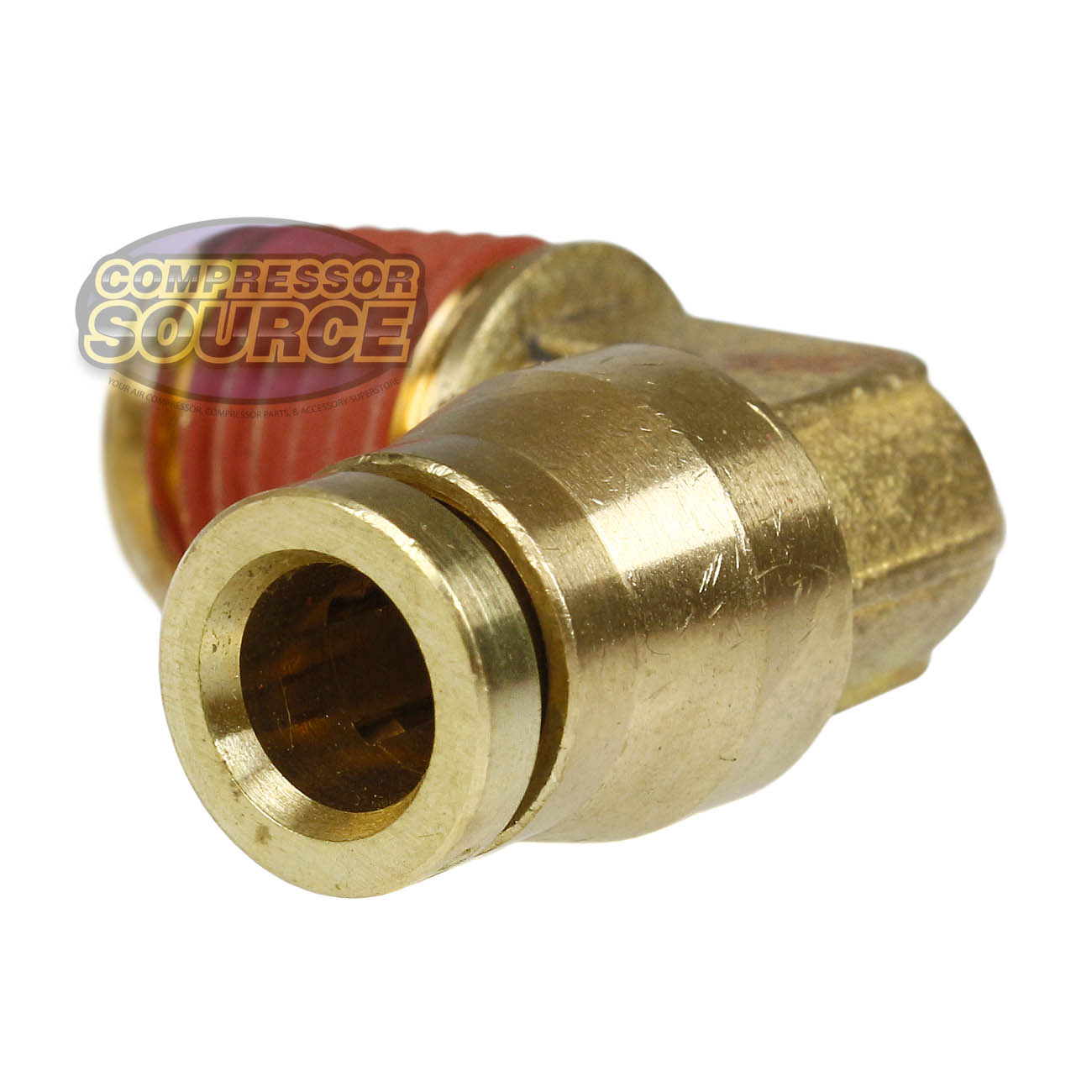 1/4" x 1/4" Push-In x Male NPTF Fixed Elbow Solid Brass Quick Connect Fitting