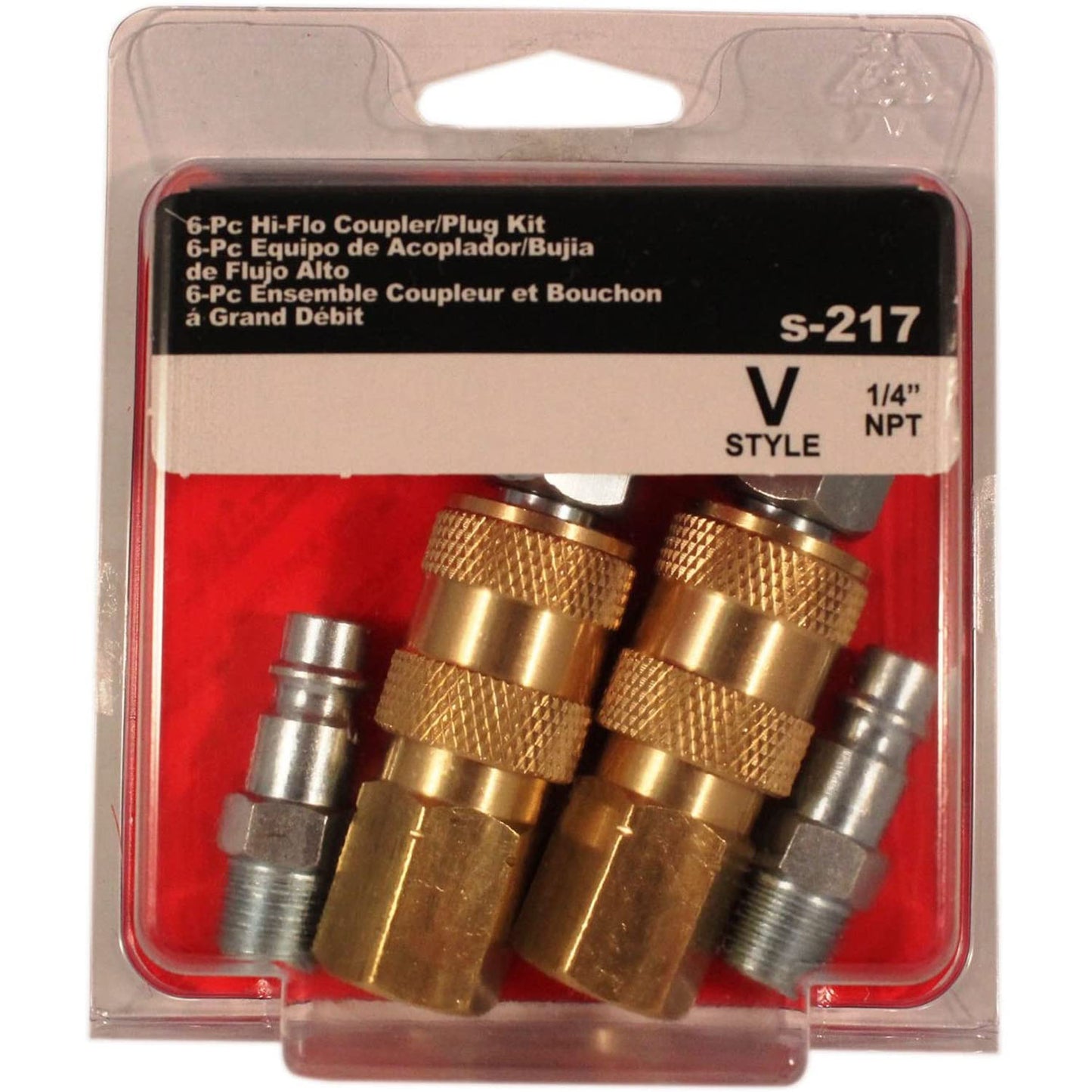 Milton S-217 V Style European Interchange Air Coupler and Plug Kit 1/4" NPT