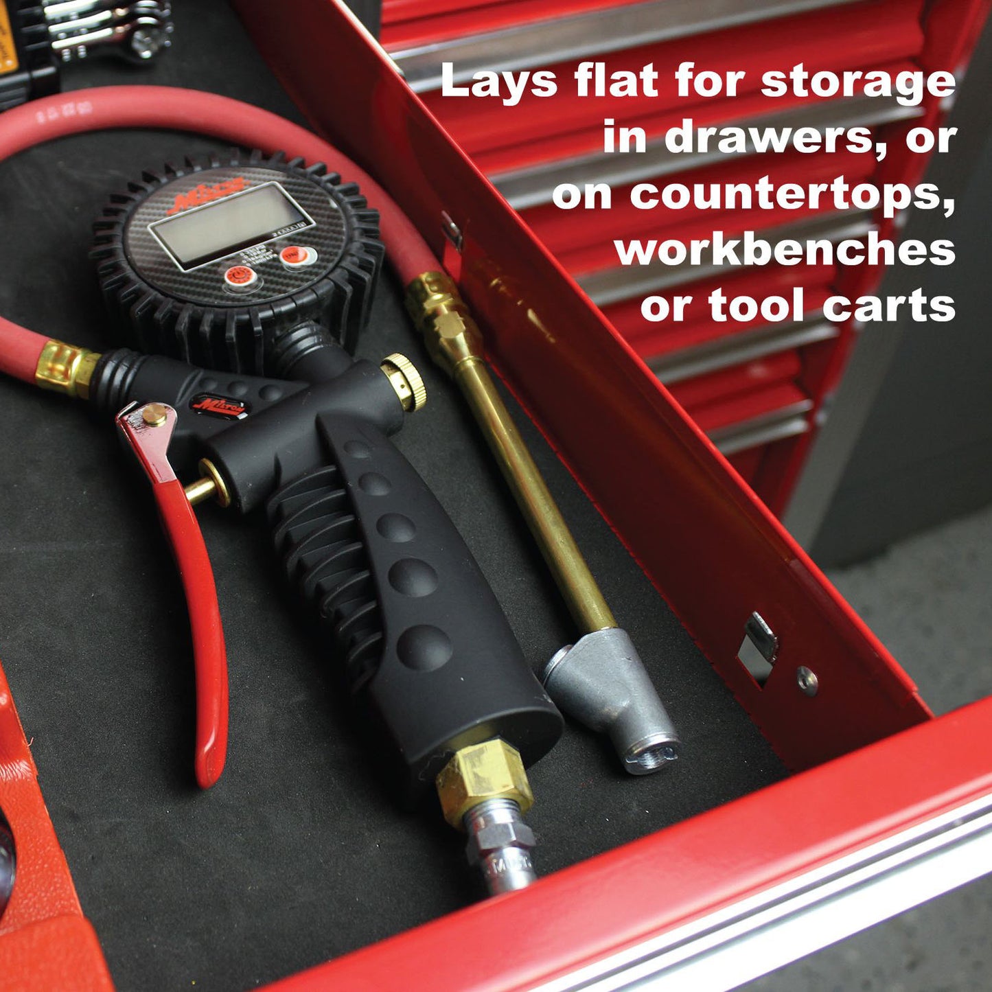 Milton S-577D Pro Digital Tire Inflator Gauge Straight Threaded Foot Chuck