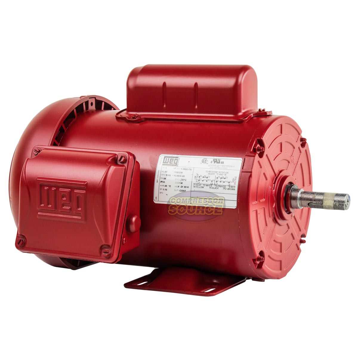 1 HP Farm Duty Electric Motor 56 Frame 1745 RPM Single Phase TEFC WEG New