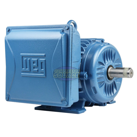 5 HP Single Phase Electric Motor 3515 RPM 184T Frame 115/208-30V TEFC WEG 00536ES1B184T-W22