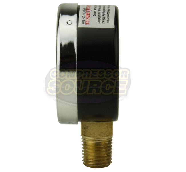 1/4" NPT 0 to -30 PSI Vacuum Air Pressure Gauge Lower Side Mount With 2" Face 101D-204A