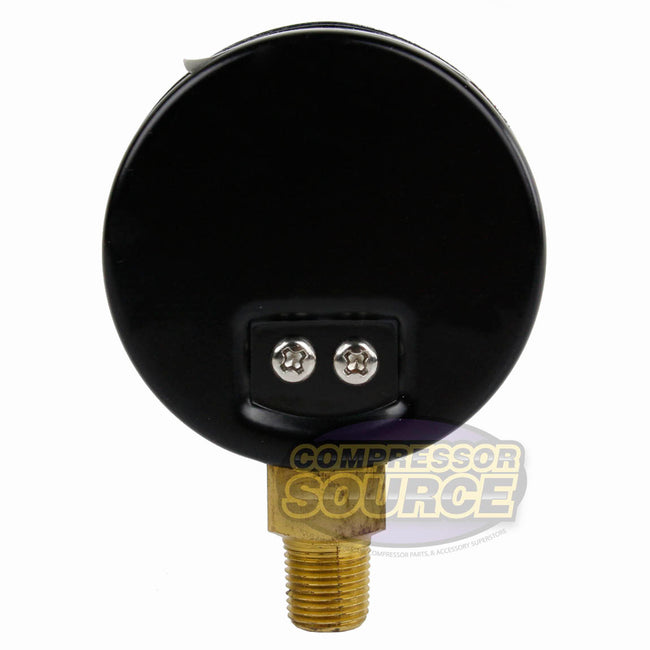 1/8" NPT Air Compressor Lower Mount Pressure Gauge 0-100 PSI Side WOG 2" Face 101D-208E
