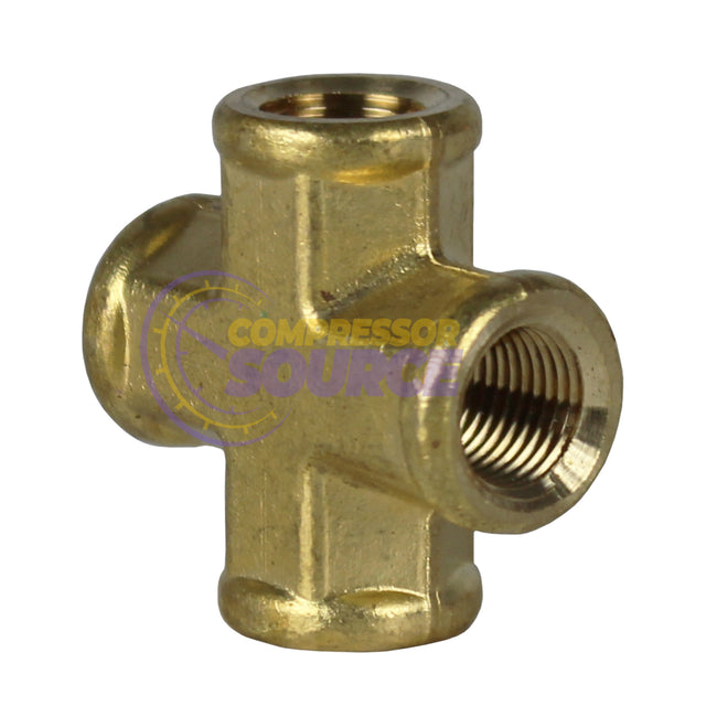 1/8" Female FNPT Brass Forged Equal Cross Pipe Thread Fitting 4 Way 102A