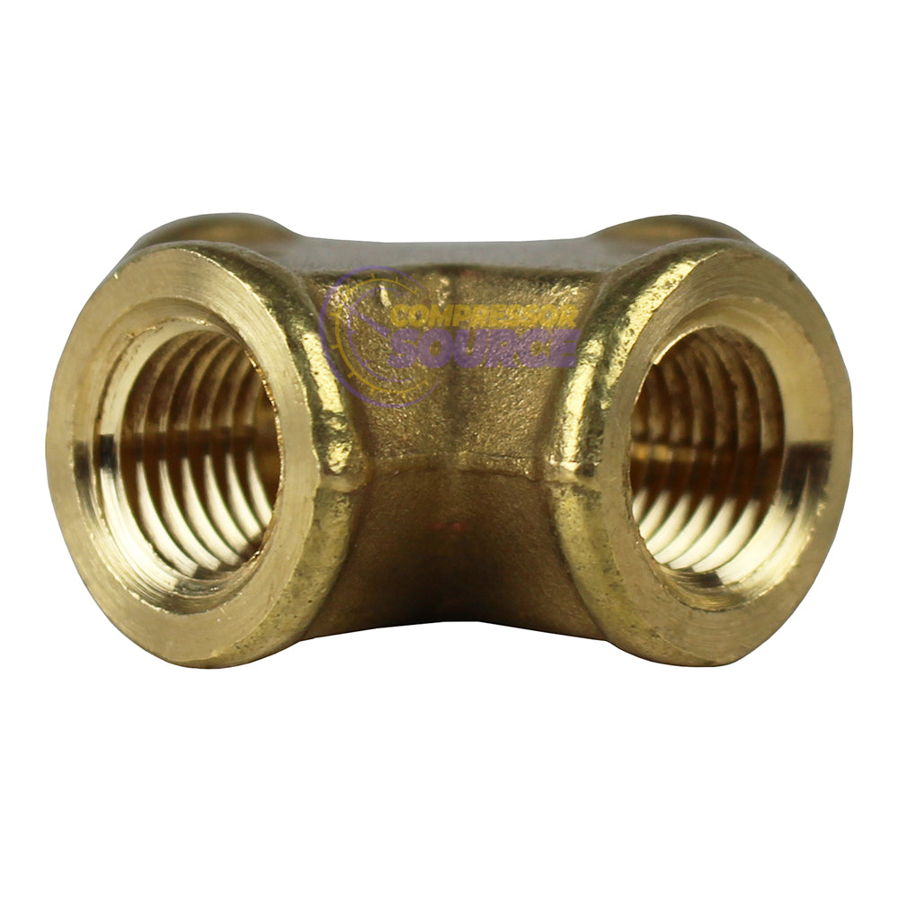 1/4" Female NPTF Forged Cross Solid Brass Multi Directional Pipe Fitting 102C
