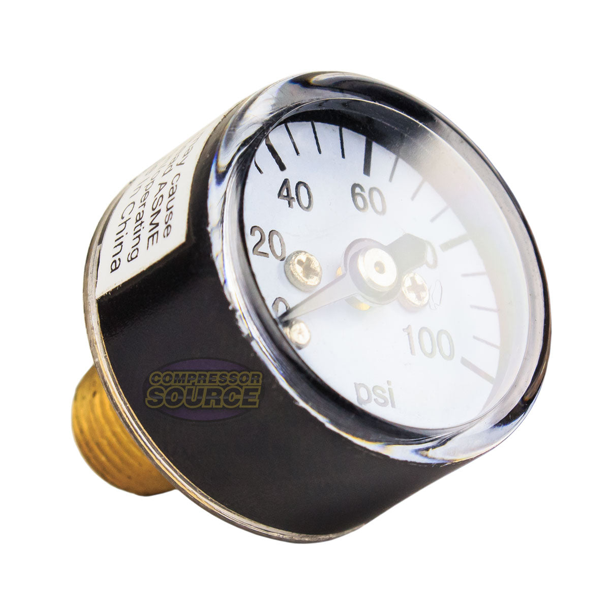 1/8" MNPT Mini / Micro Air Pressure Gauge 0-100 PSI 1" Face CBM Center Back Mount