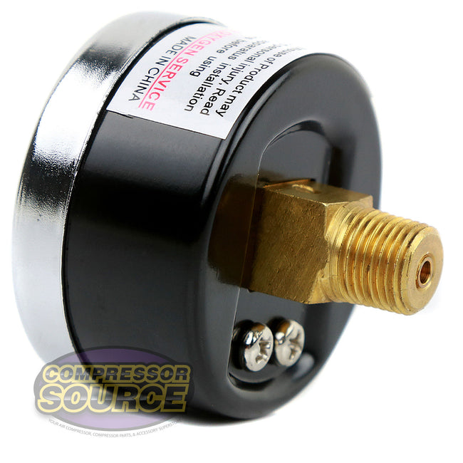 1/4" NPT -30 0 30 PSI Vacuum Air Pressure Gauge Center Back Mount With 2" Face