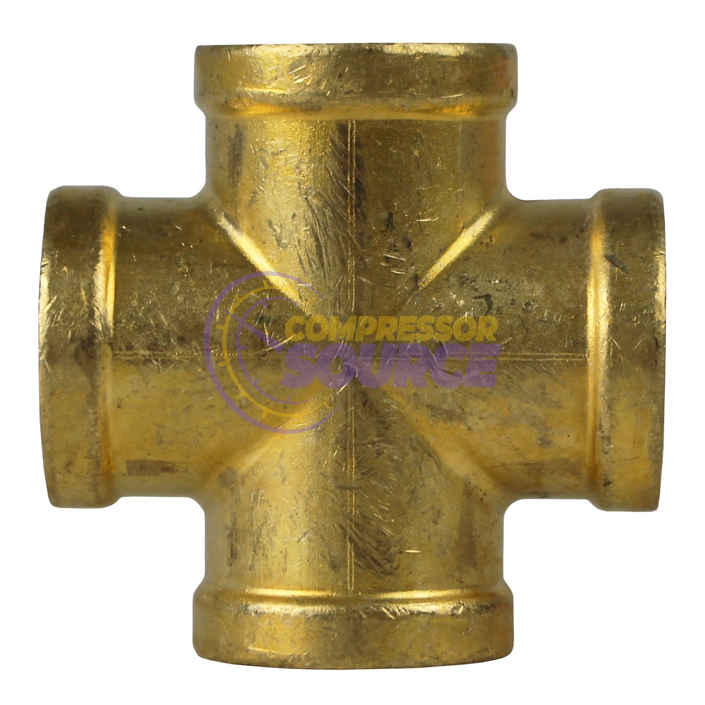 3/8" FNPT Brass Forged Equal Cross Pipe Thread Fitting 4 Way 102E