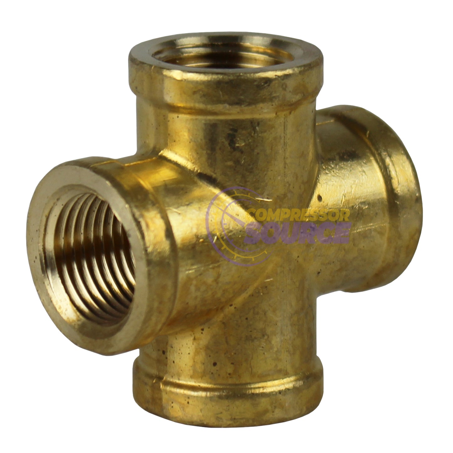 3/8" FNPT Brass Forged Equal Cross Pipe Thread Fitting 4 Way 102E