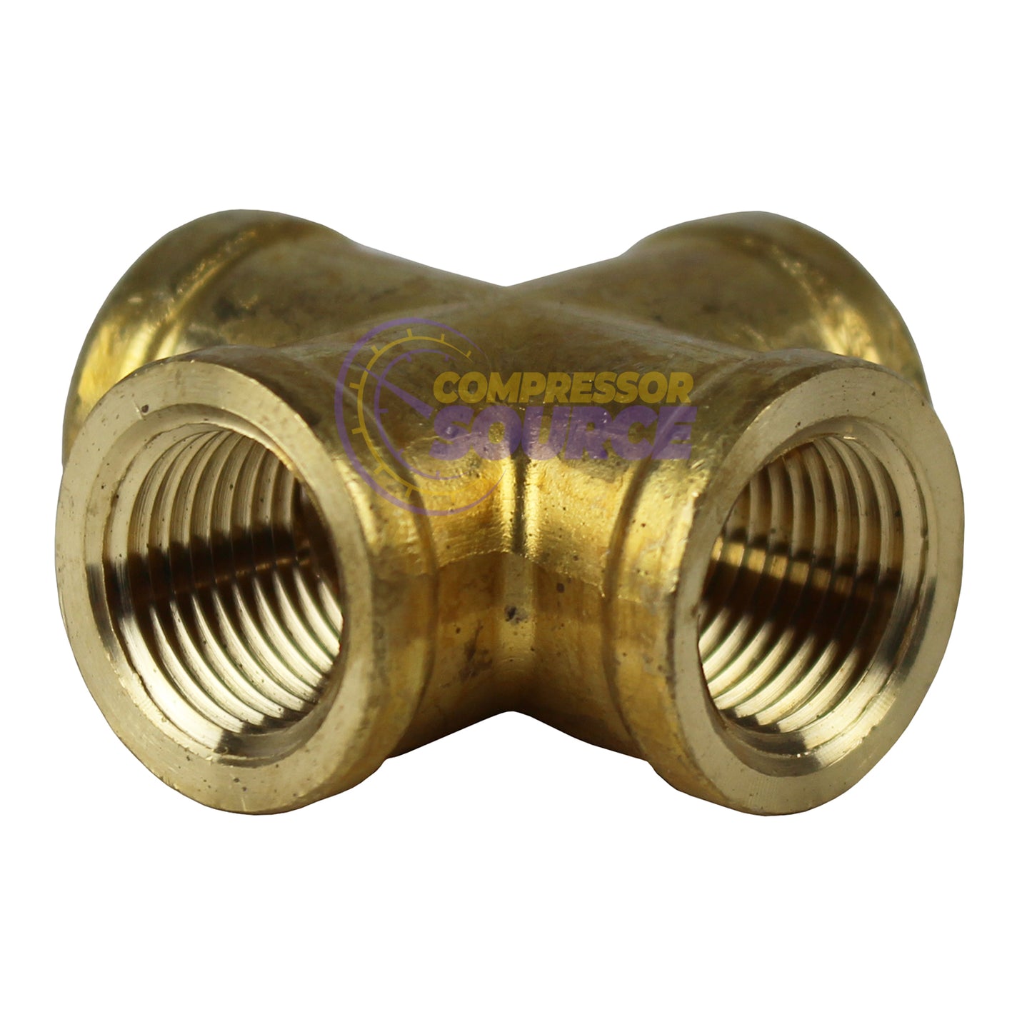 3/8" FNPT Brass Forged Equal Cross Pipe Thread Fitting 4 Way 102E