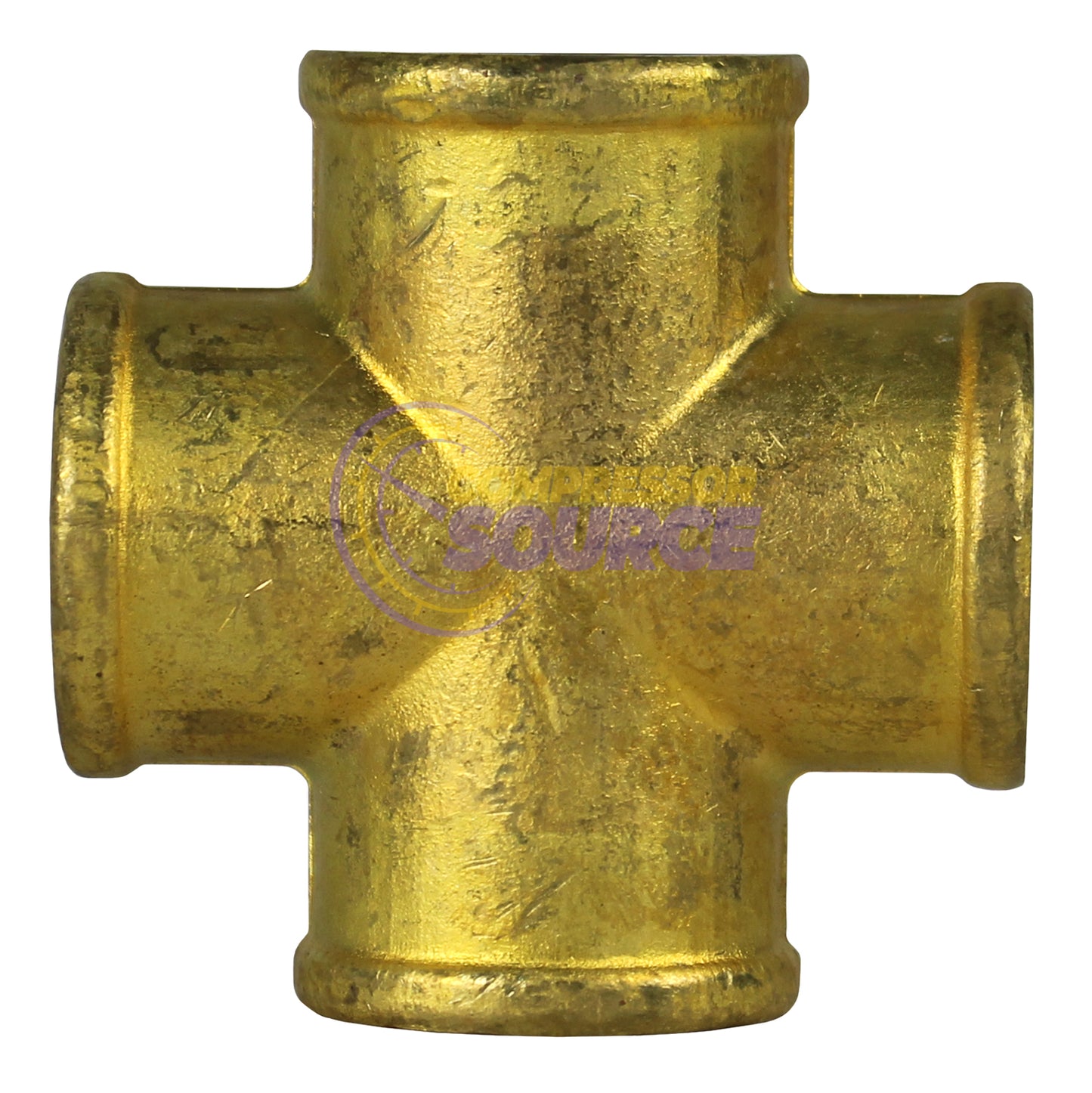 1/2" Female FNPT Brass Forged Equal Cross Pipe Thread Fitting 4 Way 102F