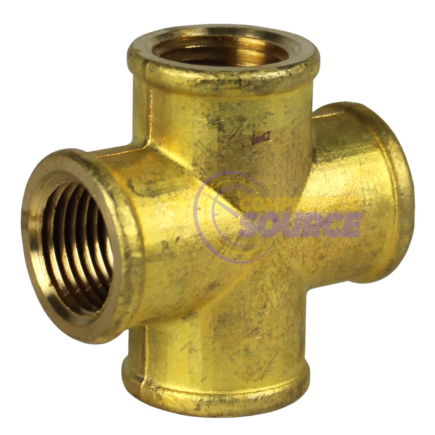 1/2" Female FNPT Brass Forged Equal Cross Pipe Thread Fitting 4 Way 102F