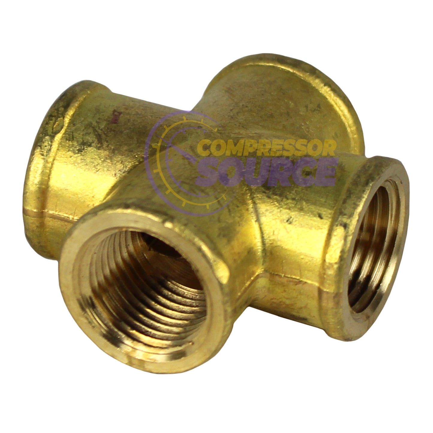 1/2" Female FNPT Brass Forged Equal Cross Pipe Thread Fitting 4 Way 102F