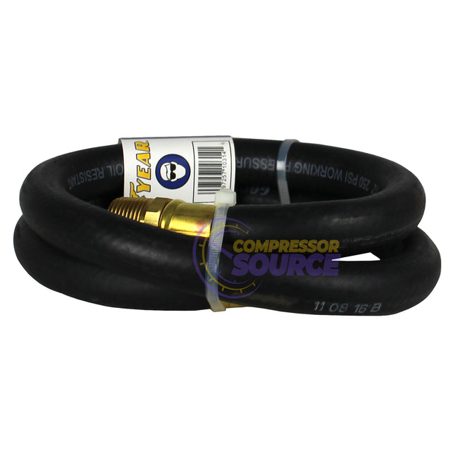 Goodyear 3' x 1/2" Rubber Air Hose Whip 250 PSI USA Made 1/2" NPT 10314