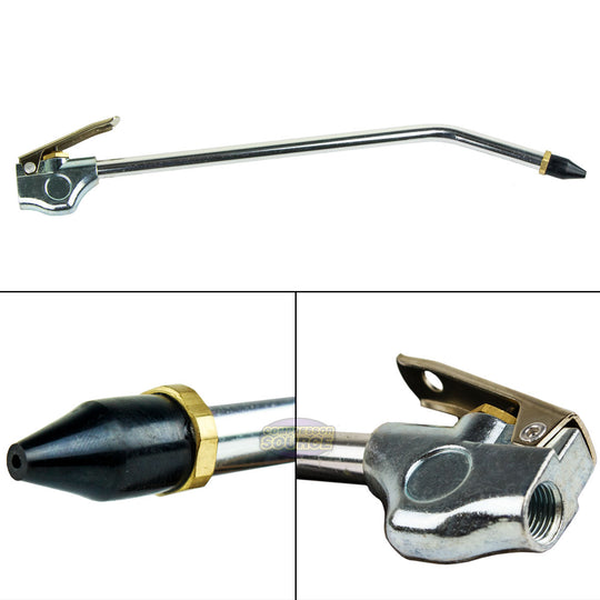 12" Inch Blow Gun Compressed Air Blowgun Tool 1/4" NPT Rubber Tip Curved 10582