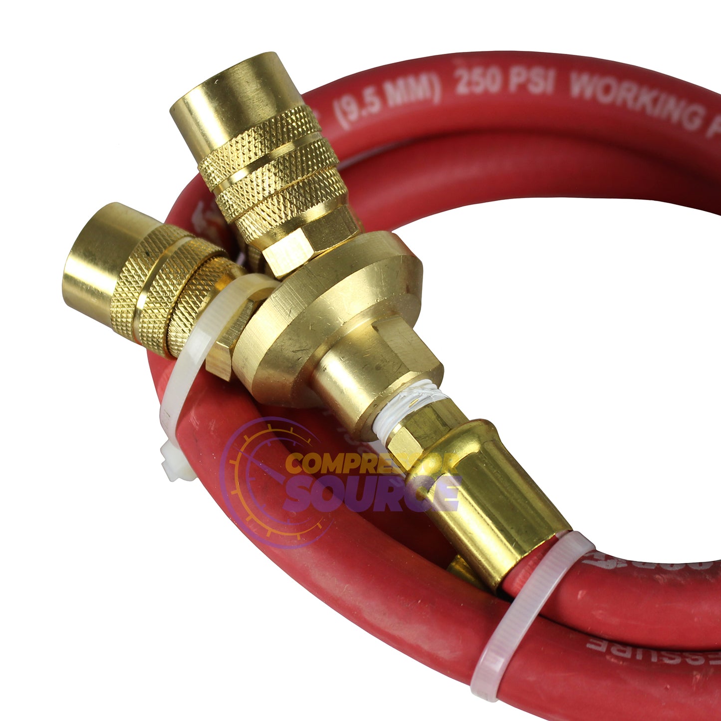 Goodyear 3' x 3/8" Air Hose Whip 3 Way Manifold 250 PSI Working Pressure 10762