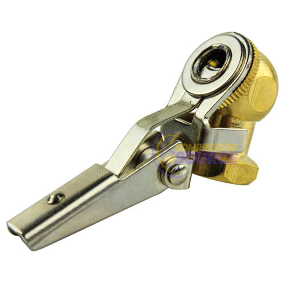 Locking Brass Air Tire Chuck Inflator Compressor Tool 1/4" NPT Hose Fitting