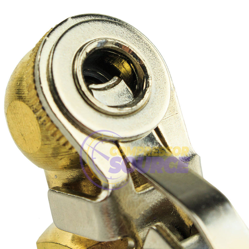 Locking Brass Air Tire Chuck Inflator Compressor Tool 1/4" NPT Hose Fitting