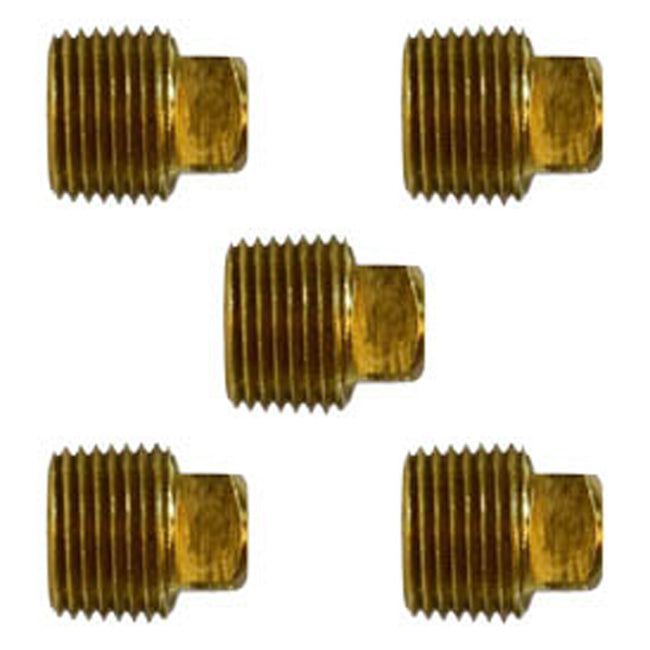 1/4" NPTF Square Head Barstock Plug Brass End Cap Pipe Fitting 5 Pack 109C