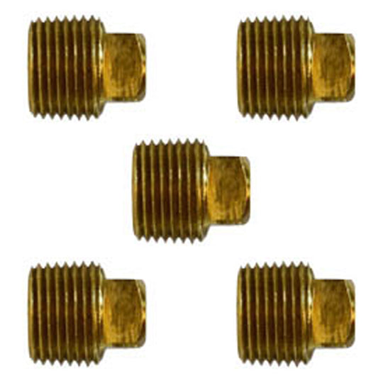 1/4" NPTF Square Head Barstock Plug Brass End Cap Pipe Fitting 5 Pack 109C