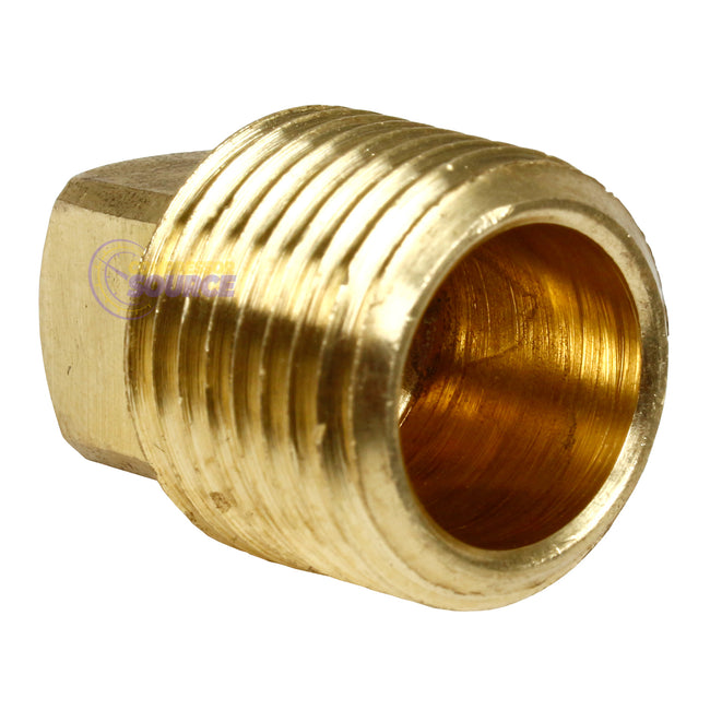 1/2" NPTF Barstock Square Head Plug Solid Brass Pipe Fitting End Cap 109F