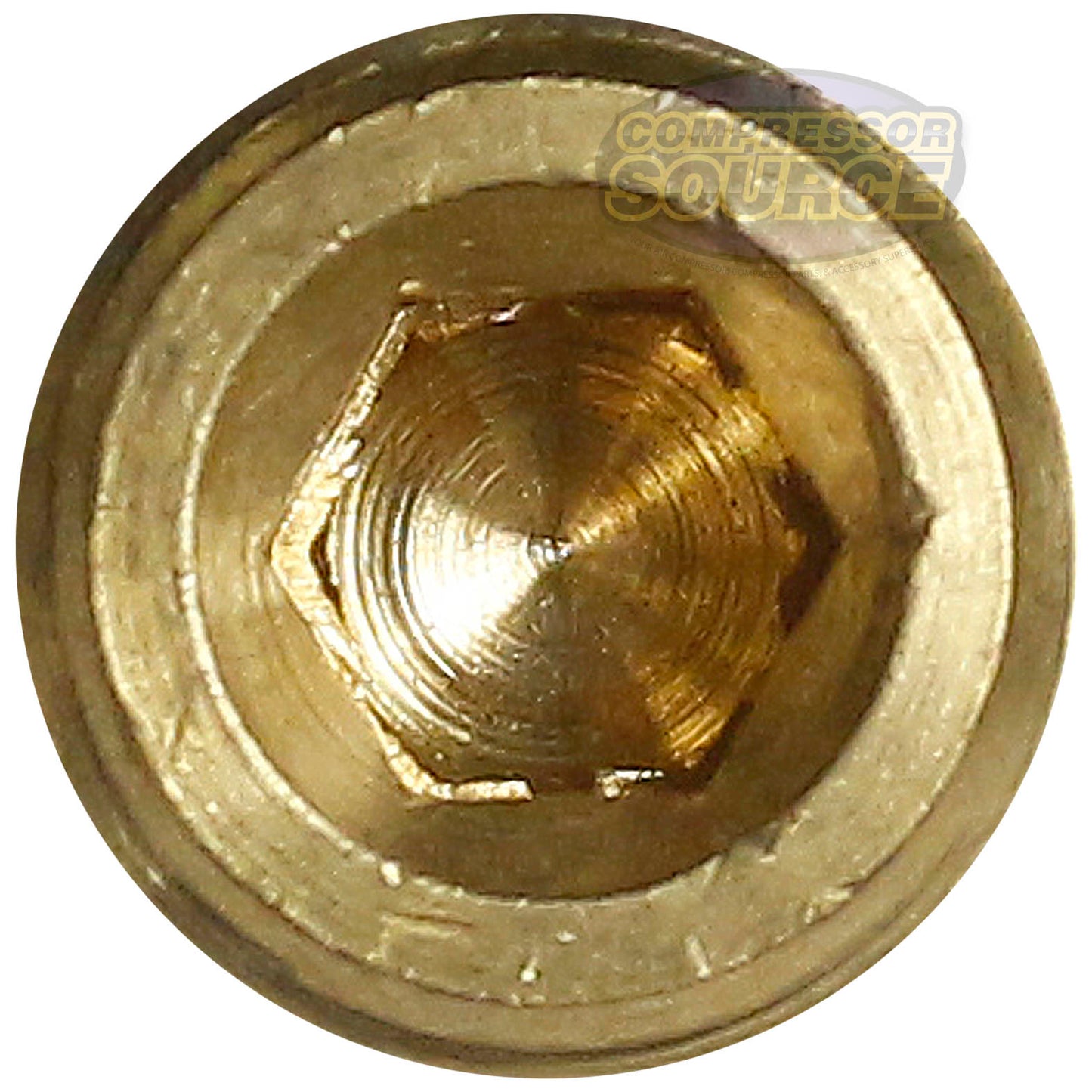 5 Pack Brass 1/4" Hex Pipe Plugs Countersunk Style Male NPT Pipe End Fitting Cap