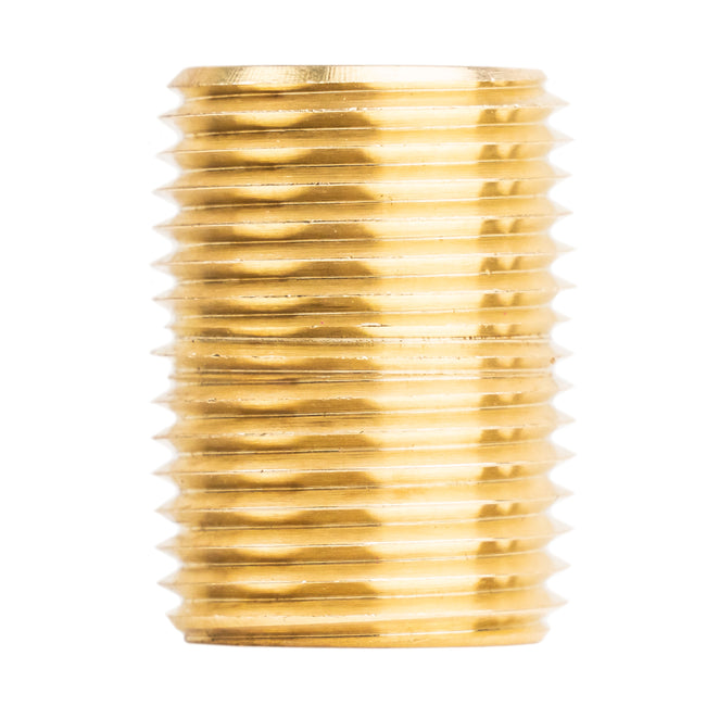 2 Pack 1/2" NPT X Male Close Pipe Nipples Threaded Brass Fitting Pipe Connector