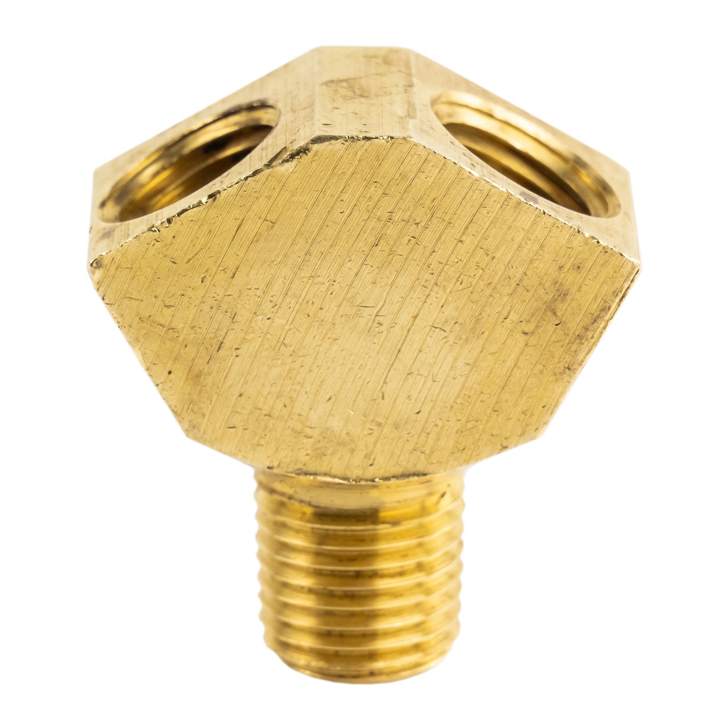 Brass Y Splitter 1/4" MNPT x 1/4" FNPT Fitting Gas .25" x .25" WYE Fitting