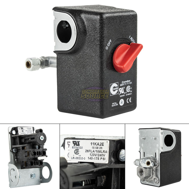 Condor 11KA2E Pressure Switch Control Valve 140-175PSI 1 Port 1/4" FNPT MDR11/11