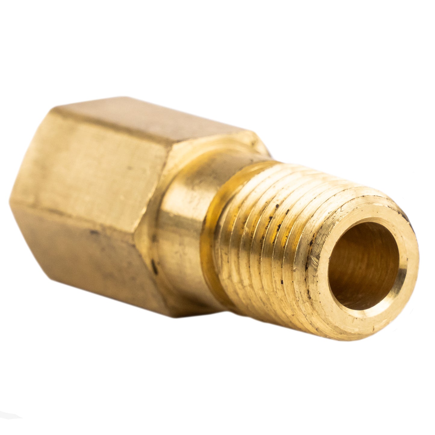 1/4" NPT Extender Pipe Fitting 1-9/16" Long Solid Brass Pressure Gauge Adapter