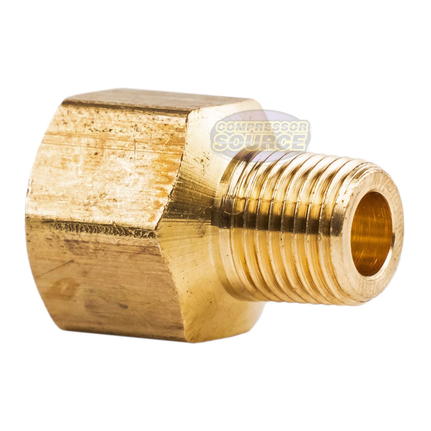 10 Pack 1/4" FNPT x 1/8" MNPT Pipe Adapter Brass Pressure Gauge Connector Extender